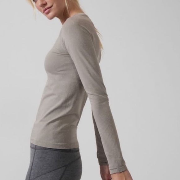 Athleta Momentum Seamless Sparkle Grey Bluff Long Sleeve - Picture 8 of 8
